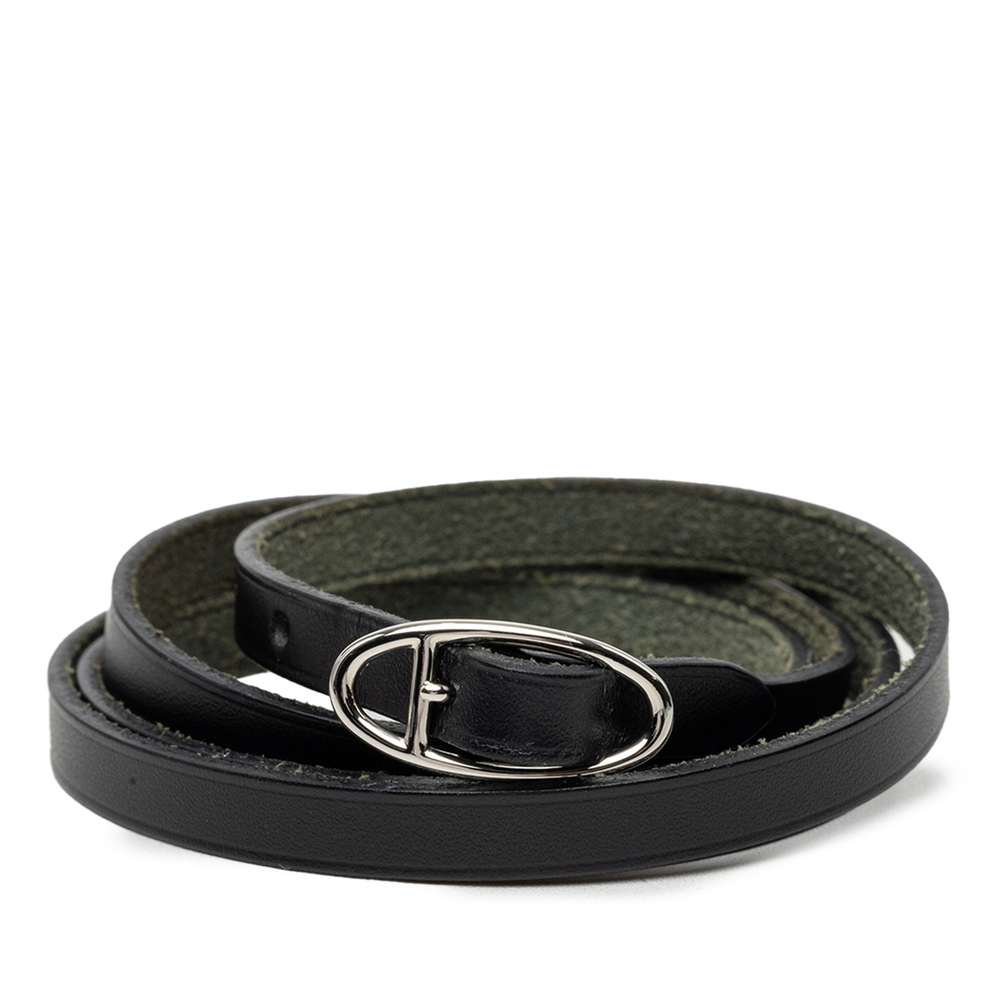 Pre-Loved Hermes Box Calf Triple Tour Wrap Bracelet